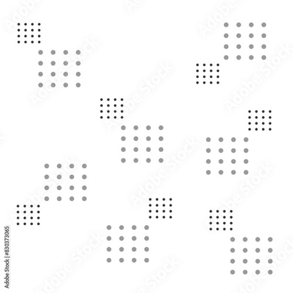 Obraz ドット四角のモノクロシンプルパターン