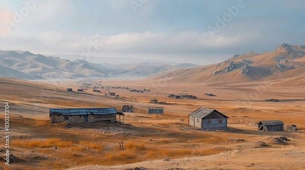 Obraz small house on a field