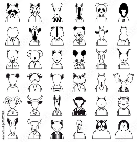 Obraz Line animals icon.