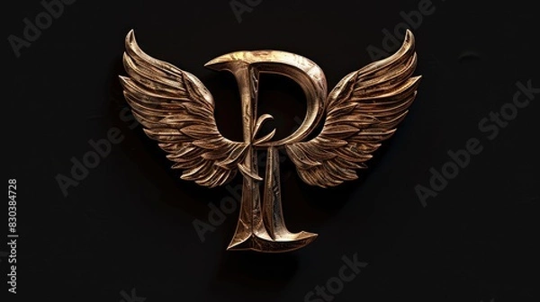Obraz Detailed close up of a metal object with wings. Suitable for industrial concepts