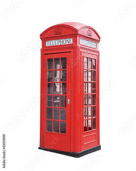 Obraz Red telephone box isolated