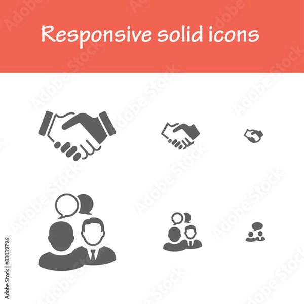 Fototapeta responsive solid meeting icons