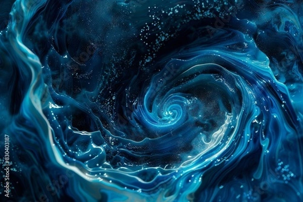 Fototapeta Abstract Cosmic Swirl in Blue and White