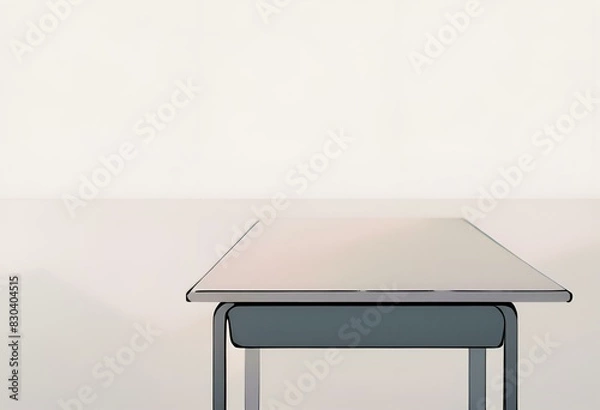 Obraz muted tones, 3.5mm film, minimalist, desk. table. Generative AI.	
