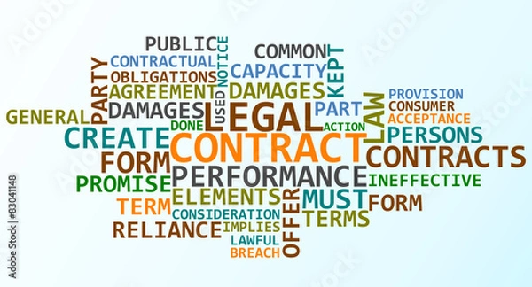 Obraz Legal Contract wordclouds 