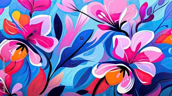 Obraz Abstract exotic flowers backgrounds pattern