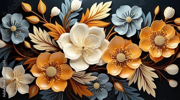 Obraz Abstract exotic flowers backgrounds pattern