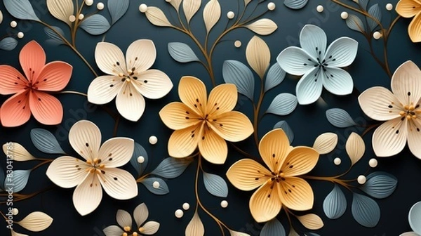 Obraz Abstract exotic flowers backgrounds pattern