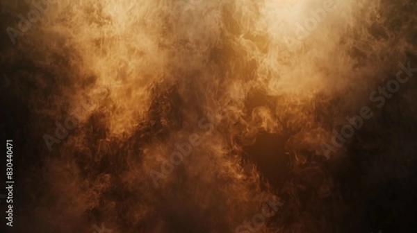 Fototapeta Empty Dark Stage with Brown Mist Fog Smoke - Platform Showcasing Artistic Work Product
