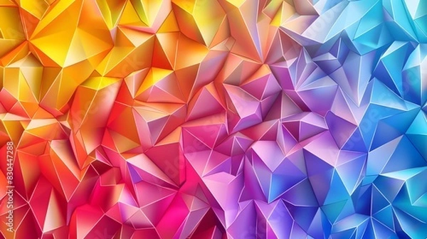 Obraz Color Blend Rainbow Trendy Low Poly BG Design. 
