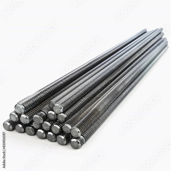 Fototapeta threaded rod isolated on white background