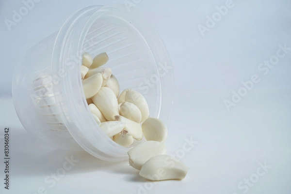 Obraz garlic cooking ingredients clean background isolated