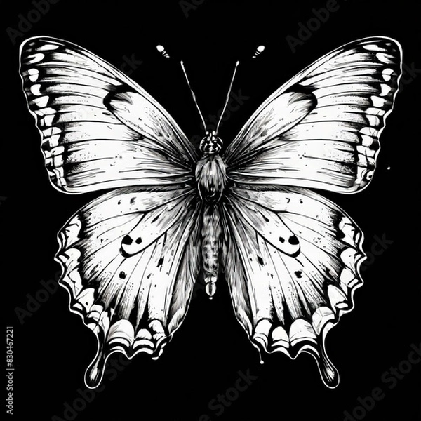 Fototapeta colorful butterfly top view of wings