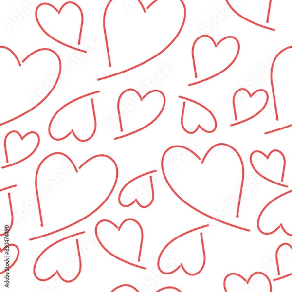 Fototapeta Seamless pattern with heart for the Happy Valentine's Day.
