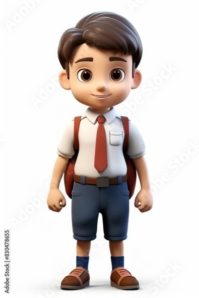 Fototapeta A kindergarten child toy white background portrait.