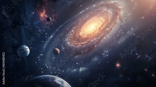 Fototapeta Cosmic Wonders: Nebulae and Galaxies in Space