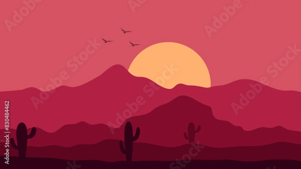 Fototapeta dessert flat backround landscape