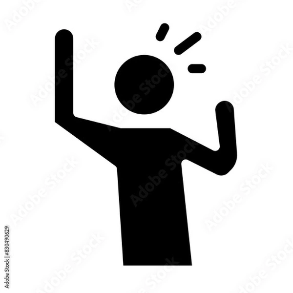 Fototapeta people are happy solid srtle icon