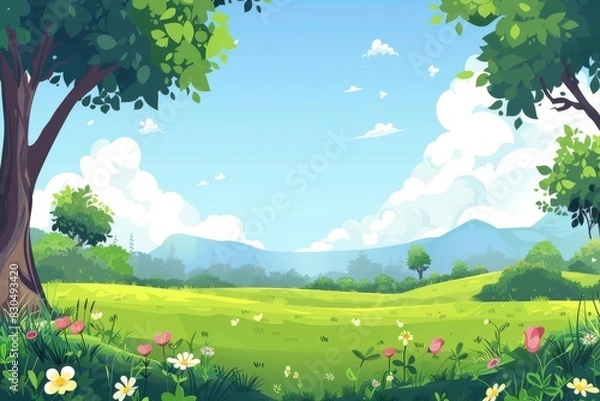 Fototapeta Idyllic beach scenery for serene website background designs