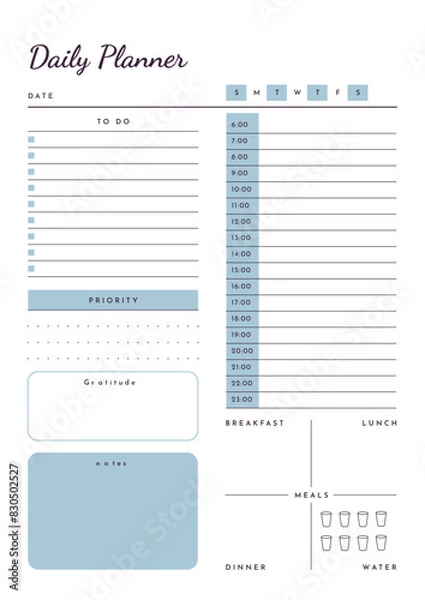 Fototapeta daily planner, today planner, daily activities vector