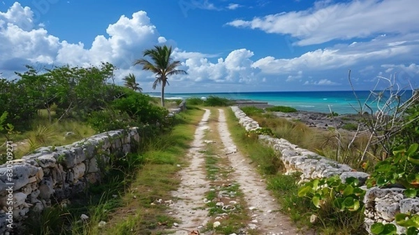 Fototapeta Footpath around punta sur