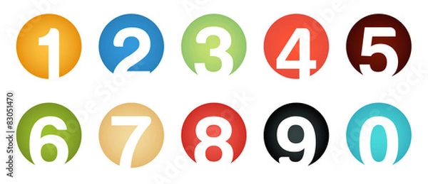 Obraz Set of unusual isolated number icons