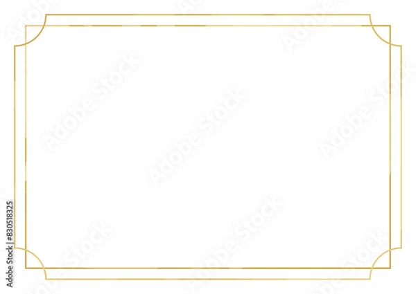 Obraz シンプルなゴールド塗りのラインフレーム