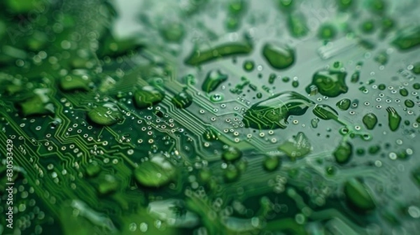 Fototapeta water droplets atop, bottom side drips