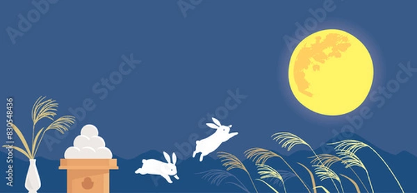 Obraz お月見のバナーイラスト