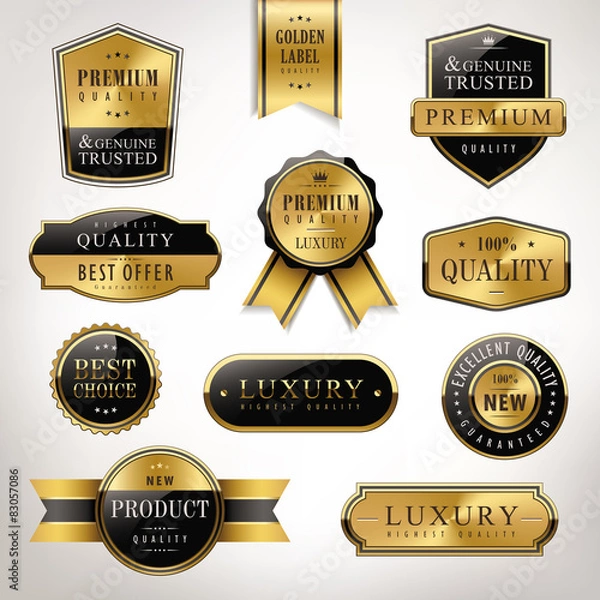 Fototapeta luxury premium quality golden labels collection