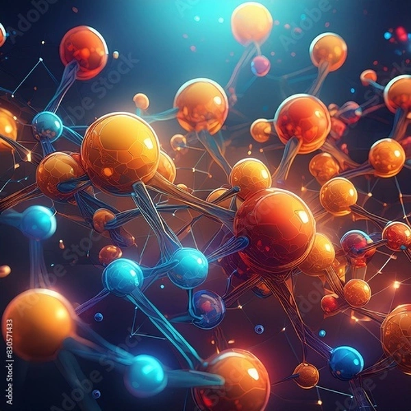 Fototapeta background with molecule