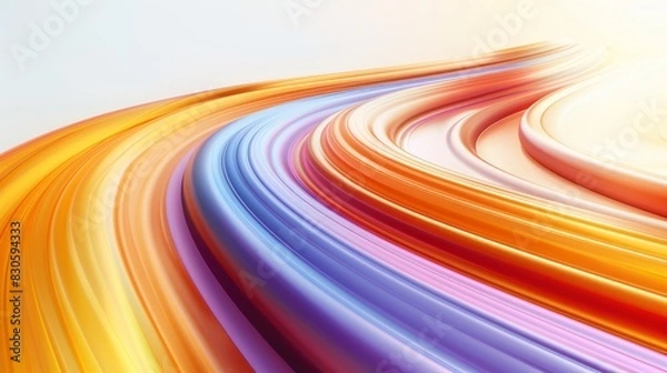 Fototapeta  A tight shot of a multihued backdrop; lower half showcases a blurred representation of the rainbow's hues