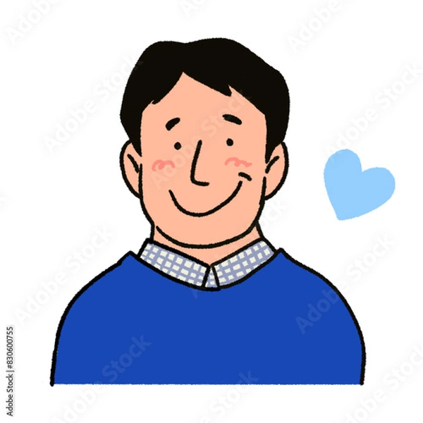 Obraz 父の日　やさしいお父さんとハート　笑顔の男性