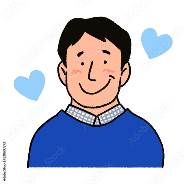 Obraz 父の日　やさしいお父さんとハート　笑顔の男性