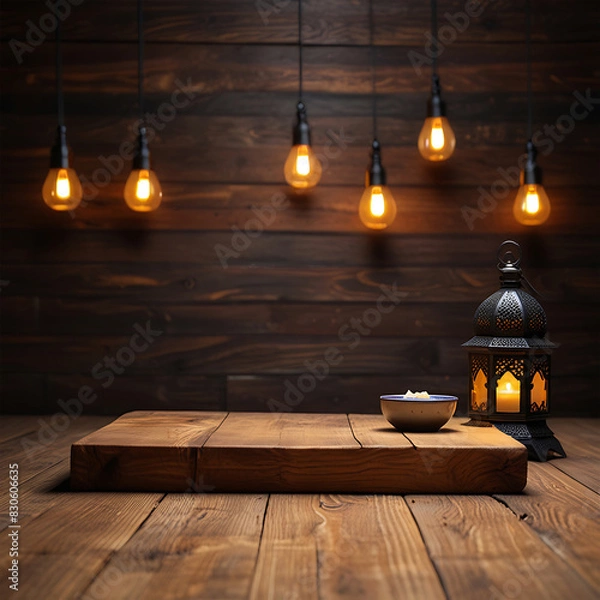 Fototapeta Islamic eid ul adha gold and white background lamp lighting horizontal post background hd colorful eid wishes