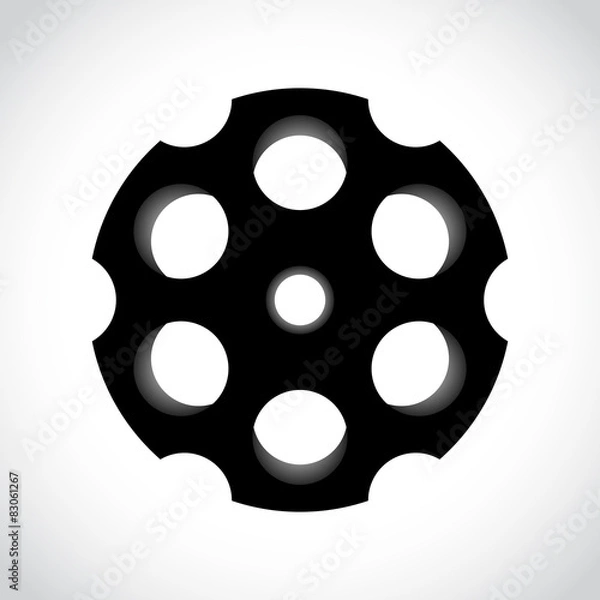Obraz Revolver drum on white , vector illustration