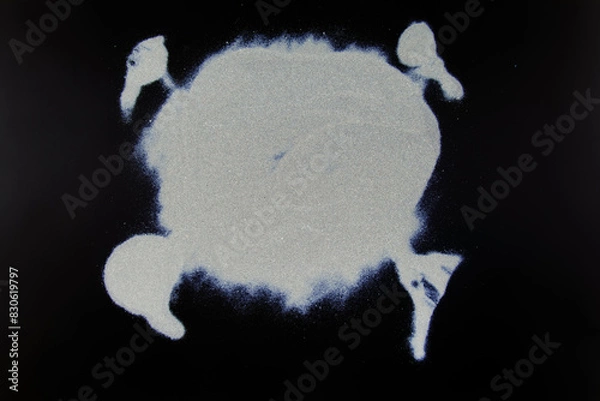 Obraz abstract white dust on a black background.