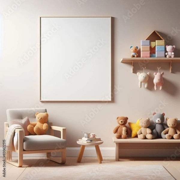 Fototapeta Children reading books in a bright living room interior
