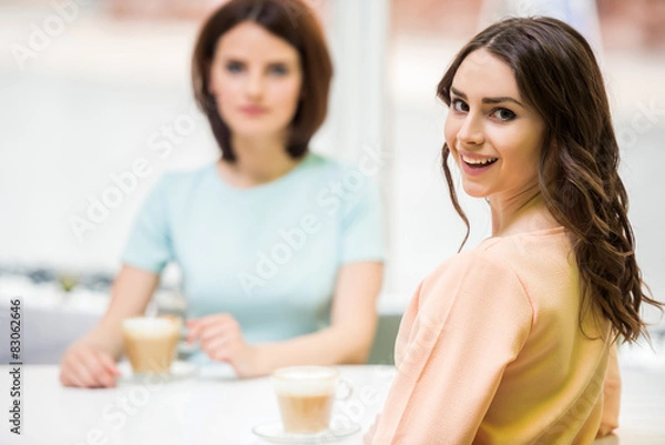 Fototapeta Girls with coffee