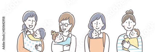 Obraz 赤ちゃんを抱っこするママ