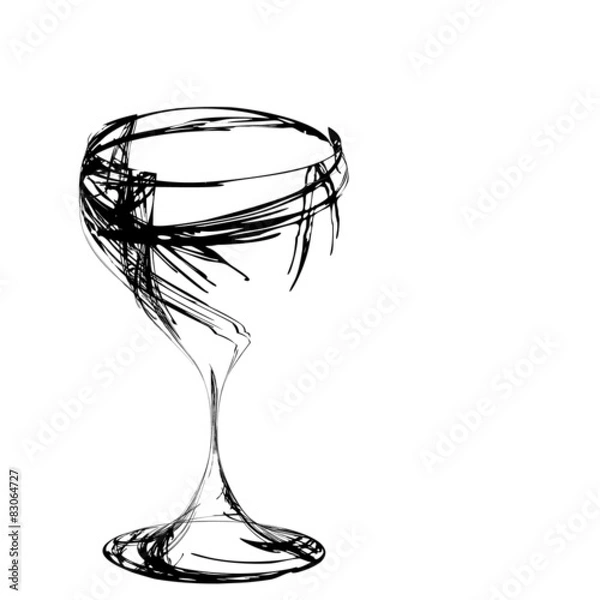 Obraz The stylized wine glass for fault