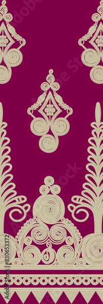 Fototapeta Digital textile flower design with beautiful background