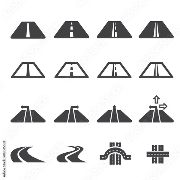 Obraz zestaw ikon drogowych