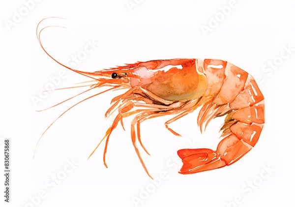 Fototapeta 海老の水彩イラスト