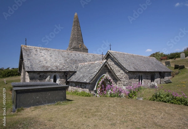 Obraz St. Enodoc Church, Daymer Bay - Cornwall.