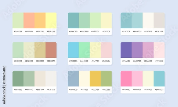 Fototapeta Pantone colour palette catalog samples. Color swatch. Set of abstract color palette banner