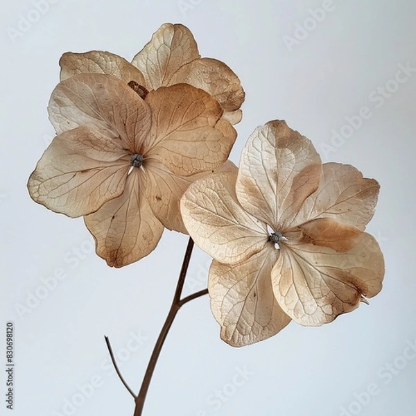 Fototapeta Dried Flower Arrangement with a White Background