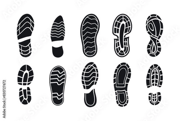 Fototapeta  Shoes Footprint Illustration Vector Set