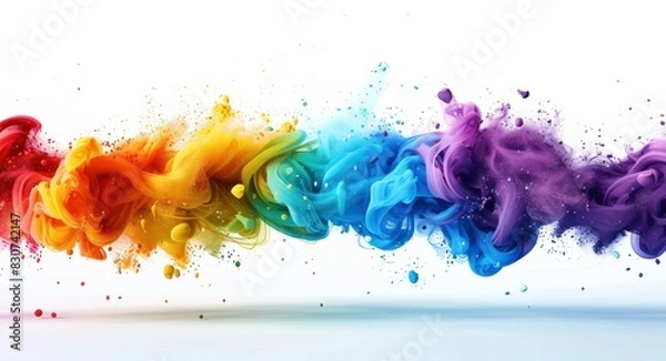 Fototapeta A colorful smoke trail with a rainbow of colors
