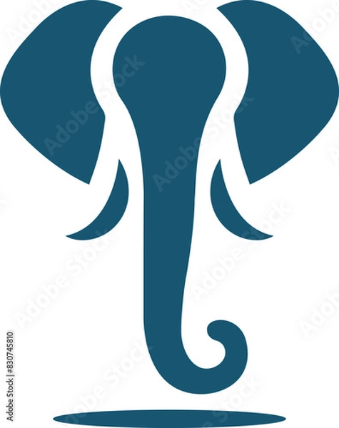 Fototapeta a elephant front with a long trunk